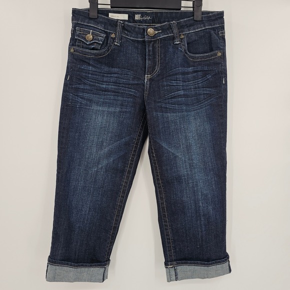 Kut from the Kloth Denim - Kut From The Kloth Natalie Crop Jeans Women Size 6 Dark Wash‎ Cuffed Denim